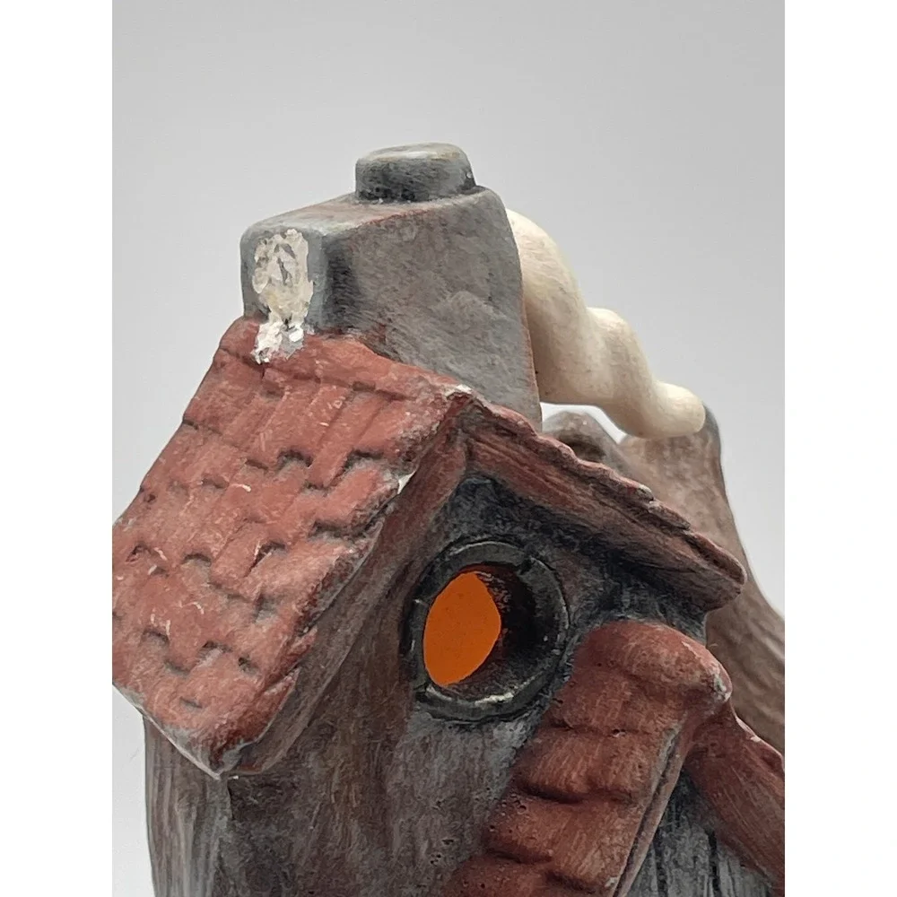 Vintage Halloween Haunted Tree House Ceramic Lighted Village Ghost Pumpkin Owl
